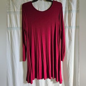 Cranberry red long sleeve T-shirt dress size xxl
